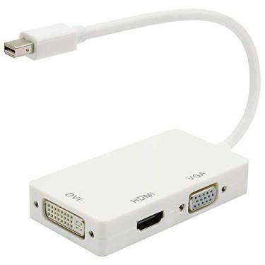 Imagem de zdyCGTime Conversor de vídeo Mini DP 3 em 1 1080p, Mini DP (thunderbolt) macho para HDMI/VGA/DVI fêmea, compatível com laptops com interface Mini DP, monitores, HDTVs, projetores, etc. (27 cm/1 unidade)