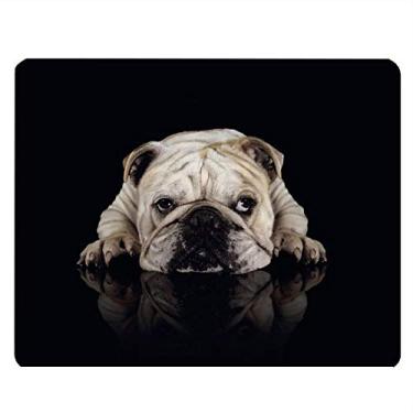 Imagem de Nicokee Bulldog Gaming Mousepad Little Funny Dog Bulldog Mouse Pad para Computador Mesa Laptop Escritório 9,5 X 7,9 Polegadas Borracha Antiderrapante