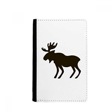 Imagem de Porta-passaporte preto de alce bonito animal retrato Notecase Burse capa carteira porta-cartão, Multicolor