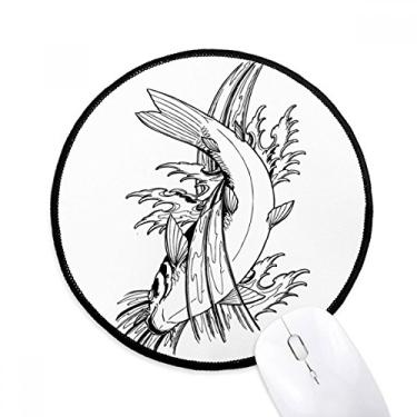 Imagem de DIYthinker Tapete de mouse para mesa de trabalho com peixes que nadam sacificado mar mar tapete redondo para computador