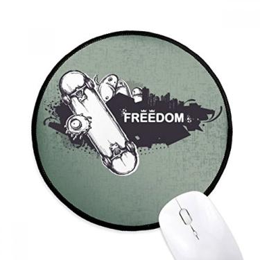 Imagem de Hip-Hop Freedom Skate Padrão Monstro Mouse Pad Desktop Office Tapete Redondo para Computador