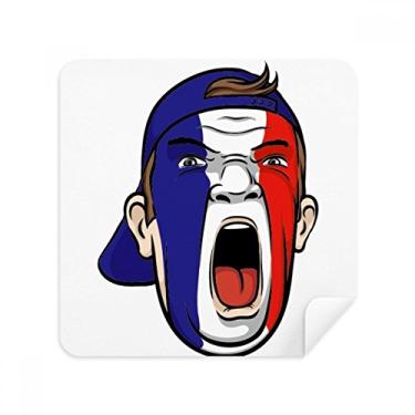 Imagem de Bandeira da França Maquiagem Facial Cabeça Gritando Boné Óculos Pano Limpador de Tela Tecido Camurça Pacote com 2