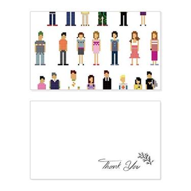 Imagem de Pares de personagens do jogo Cartão de agradecimento Pixel Papel de Aniversário Saudação de Casamento