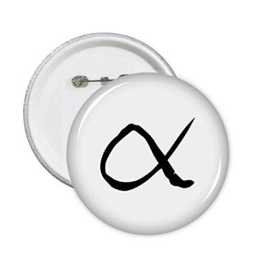 Imagem de Alfabeto grego Alfa silhueta preta alfinetes emblema botão decoração acessório 5 peças