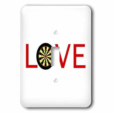 Imagem de 3dRose lsp_180470_1 texto de dardos de amor com alvo para tampa de interruptor de luz Bullseye de prática de alvo O