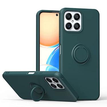 Imagem de Capa de celular adequada para Huawei Y9A com suporte de fivela de anel de silicone para celular capa traseira antiestilhaçamento verde exército