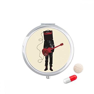 Imagem de Caixa de comprimidos de bolso para viagem, instrumento de música do homem maluco, caixa de armazenamento de medicamentos, dispensador de espelho para presente