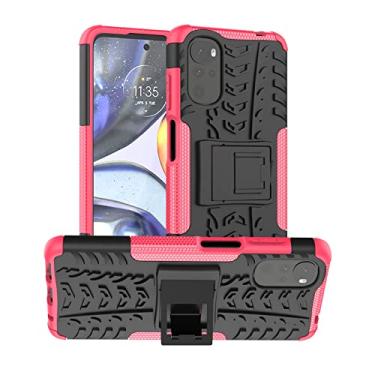 Imagem de BoerHang Capa para Motorola Moto G22, resistente, à prova de choque, TPU + PC proteção de camada dupla, capa de telefone Motorola Moto G22 com suporte invisível. (rosa)