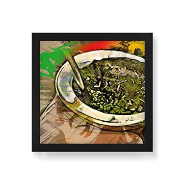 Imagem de Arte Maníacos Quadro Decorativo Chimarrão Desenho - 30x30cm (Moldura em laca preta)