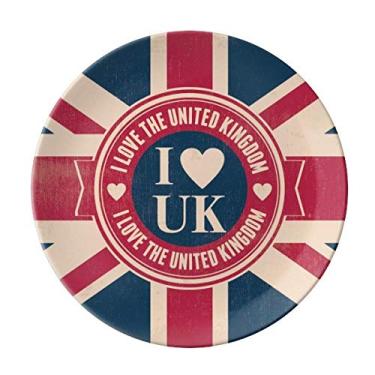 Imagem de I love The United Kingdom Union Jack Placa de porcelana decorativa Salver Prato de jantar