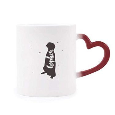 Imagem de Caneca Girafa preta e branca Animal sensível ao calor Caneca vermelha que muda de cor