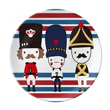 Imagem de Prato de sobremesa com bandeira de marco do Reino Unido em porcelana decorativa de 20,32 cm para jantar em casa