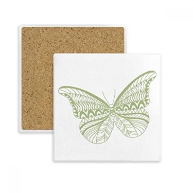 Imagem de Porta-copos quadrado de borboleta, pedra de isolamento para caneca com suporte de subplaca