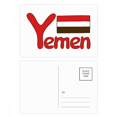 Imagem de Cartão postal com estampa vermelha da bandeira nacional do Iêmen