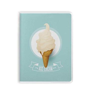 Imagem de Caderno de casquinhas de sorvete branco picolés capa de goma Diário capa macia