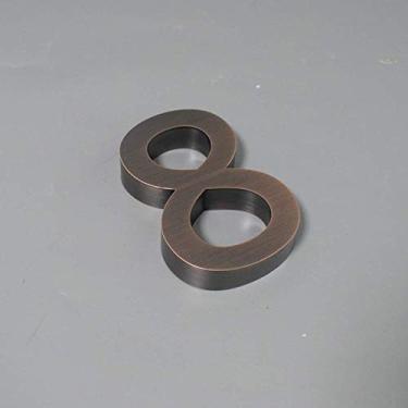 Imagem de Placa de casa flutuante 3D de 12,7 cm, número 0-9 letra ABC exterior metal aço inoxidável cor cobre vermelho placa de porta alfabeto placa digital moderna endereço casa apartamento de hotel, montagem com parafuso