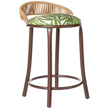 Imagem de SHANGAI Banqueta Baixa Palmeira Marron Metal Pintura Eletrostática