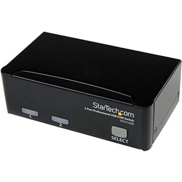 Imagem de StarTech.com Interruptor KVM USB VGA de 2 portas - Interruptor VGA KVM - 1920 x 1440 - USB 2.0 - Interruptor de vídeo KVM, TAA (SV231USB)