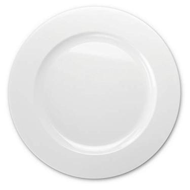 Imagem de "Ocasiões" Pacote de carregadores de 40 peças, festa de casamento, 30 cm, pratos de carregador de plástico descartáveis/carregadores (branco liso)