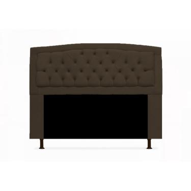 Imagem de Cabeceira Estofada Geovana Para Cama Box Casal 140 cm Suede Marrom - LM DECOR