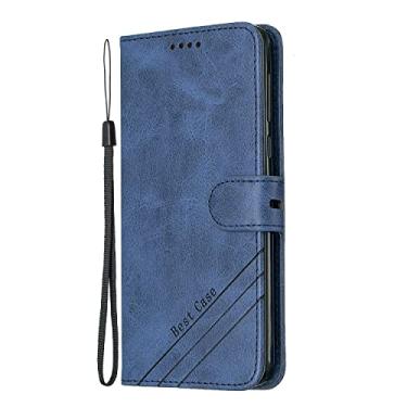 Imagem de Compatible with Motorola Moto G6 Plus（2018） Wallet Case, PU Leather Phone Case Magnetic Flip Folio Leather Case Card Holders [Shockproof TPU Inner Shell] Protective Case (Color : Blue)