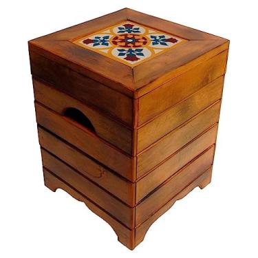 Imagem de Banco Madeira Volpi Baú Com Ladrilho Hidráulico (B4)