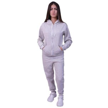 Imagem de Conjunto Moletom Com Ziper Feminino Cinza-Feminino