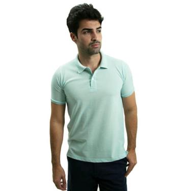 Imagem de Camiseta Masculina Gola Polo Ixória Piquet Linho Verde Marca Luxo-Masculino