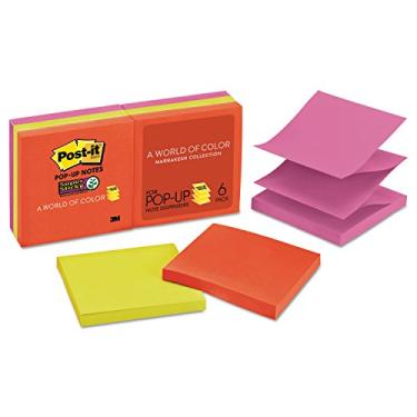 Imagem de Post-it Pop-Up Notes Super Sticky Pop-Up Recarga De 3 X 3 Notas Marrakesh 90/Pad 6 Pads/Pack Sortido