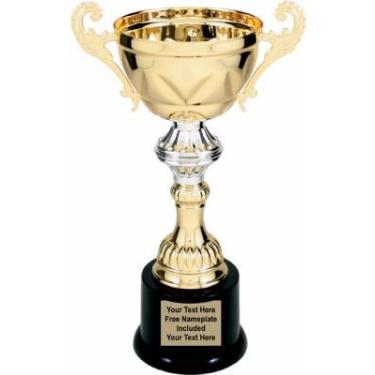 Imagem de Imprue Troféu de nome personalizado CMC 202, Golden Cup 25,4 cm, Troféu de nome personalizado, Medalhas esportivas de troféu de prêmio personalizado, Troféu de jogador com nome gravado personalizado