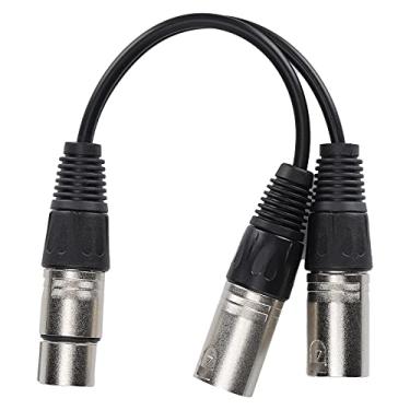 Imagem de Cabo de áudio balanceado, XLR fêmea para cabo duplo XLR macho cabeça dupla para adaptador de áudio(Branco, 0,25m)