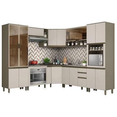 Imagem de Cozinha Completa de Canto 10 Peças Connect com Balcão Forno de Embutir - Móveis Henn 