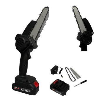 Imagem de Mini Motosserra Eletrica 48V Bateria Recarregavel Sem Fio 6 Polegadas Jardinagem Carpintaria Potente