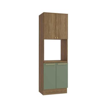 Imagem de Paneleiro de Cozinha Botanic M630 4 Portas 70cm Nogueira/Verde Oliva - Kappesberg