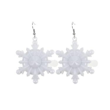 Imagem de Brincos de muleta de árvore de Natal boneco de neve para mulheres, meninas, crianças, acessório de Natal, Prata esterlina, Opala preta