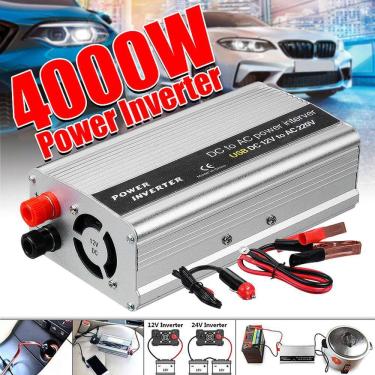 Imagem de Inversor de energia para carro Peak 4000W DC 12V para AC 220V com porta USB