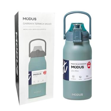 Imagem de Garrafa Térmica Isolada a Vácuo De Aço Inoxidável 316 1700ML Grande Capacidade Com Canudo (Verde)