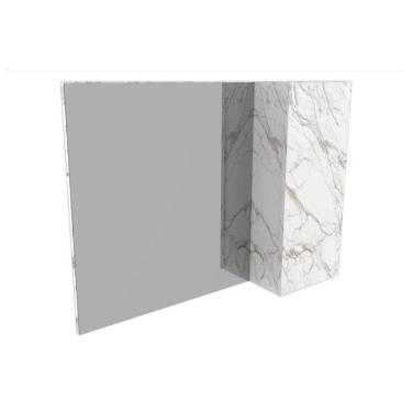 Imagem de Armário De Banheiro C-espelho Suspenso Bn3602 1 Porta 80cm Cor Mármore Branco - Tecno Mobili