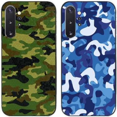 Imagem de 2 peças camuflagem impressa TPU gel silicone capa de telefone traseira para Samsung Galaxy All Series (Galaxy Note 10 Plus/Note 10+)