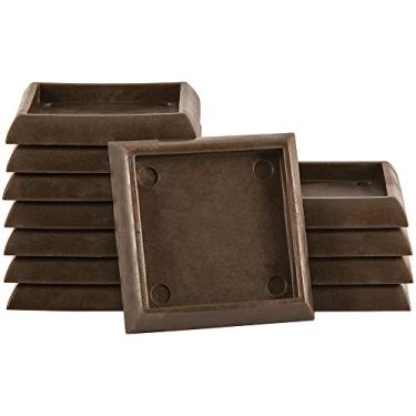 Imagem de SoftTouch 4653595N Copos de móveis quadrados para carpetes ou pisos rígidos duráveis, 3,5 cm, pacote com 12, marrom, 12 unidades