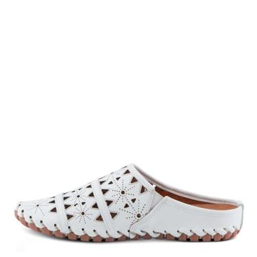 Imagem de Spring Step Sapatos femininos sem cadarço Fusalide – Sapatos confortáveis sem cadarço com sola de borracha – Tamancos casuais de couro para mulheres, Branco, 38