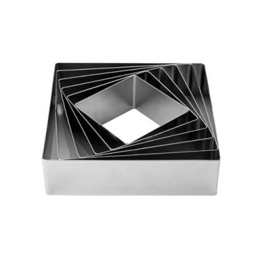 Imagem de Molde cortador quadrado 14,8cm fixo liso para bolos biscoitos massas confeitaria