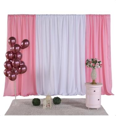 Imagem de Cortina Oxford Decoração Festa Aniversário 6MX2M Rosa