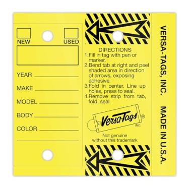 Imagem de Etiquetas Versa autoadesivas autoprotetoras com anéis (250 por caixa) (amarelo)