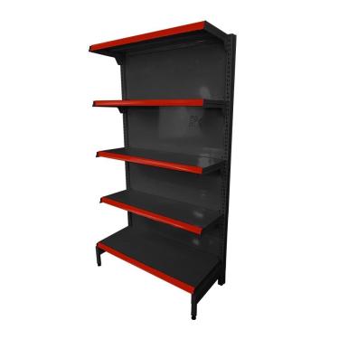 Imagem de Gôndola Prateleira Preta 5 Níveis 40x30 New Plus 1,70 Parede Inicial pe Vermelho - Sa Gôndolas
