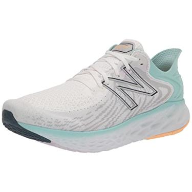 Imagem de New Balance Tênis de corrida feminino 1080V11, Branco/Azul frio, 8.5