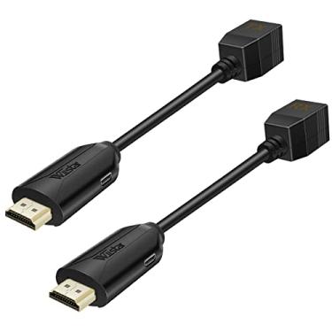Imagem de Cabo Ethernet HDMI Over Ethernet Cat5e / Cat6 RJ45, macho para fêmea, HDMI para RJ45, conversor de rede Ethernet, 2 portas de até 60 m, transmissor e receptor de energia com suporte total de 1080p a