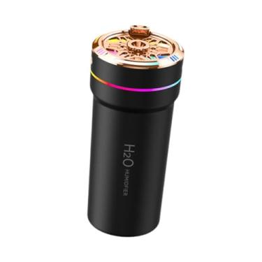 Imagem de Bothyi Umidificador de ar USB Smart Car Air Humidifier portátil versátil vários modos de pulverização 7,2x16cm para quarto baixo ruído 300ml com luzes, Preto