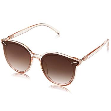 Imagem de Óculos de sol SOJOS Sunnies SJ2067, Feminino, Clássico, Armação grande, Redondo, Retrô, Vintage, Marrom, Large