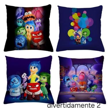 Imagem de Capa de Almofada Decorativa Kit c/ 4 Capas Divertida Mente - Amora enx